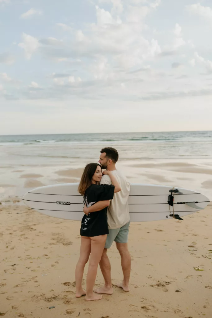 Séance engagement sur la plage de Port Blanc à Quiberon