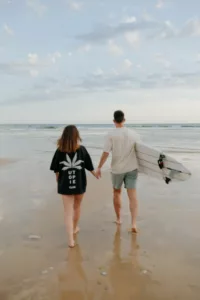 Couple dans l'eau à Port Blanc Quiberon